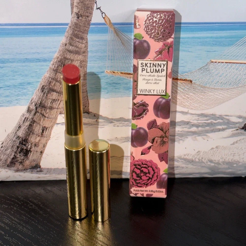 Winky Lux Skinny Plump Demi-Matte Lipstick First Crush Berry Pink New in Box